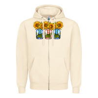 Sandshell american sunflower mason jar Zipper Hoodie - HRA Design Shop
