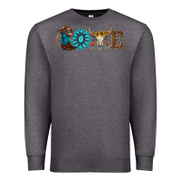 Charcoal Heather western love Premium Sweatshirt - AdoDesignShop
