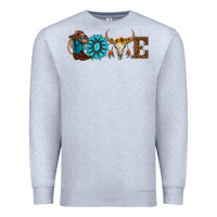 Heather Grey western love Premium Sweatshirt - AdoDesignShop