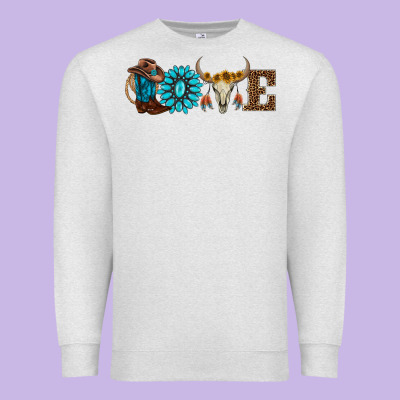 Western Love Premium Sweatshirt Designed By Adodesignshop