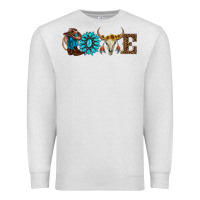Oatmeal Heather western love Premium Sweatshirt - AdoDesignShop