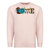 Pale Pink western love Premium Sweatshirt - AdoDesignShop