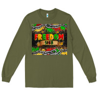 Army Green juneteenth freedom 1865 Long Sleeve Tee - Zillion Design Studio