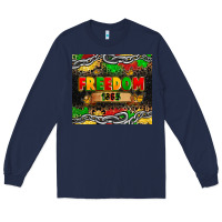 Navy juneteenth freedom 1865 Long Sleeve Tee - Zillion Design Studio