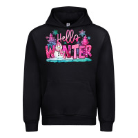 Black hello winter pink snowman Urban Hoodie - MaliasSmallBusiness