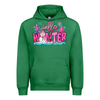 Emerald hello winter pink snowman Urban Hoodie - MaliasSmallBusiness