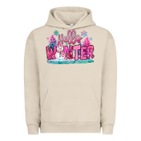 Pigment French Oak hello winter pink snowman Urban Hoodie - MaliasSmallBusiness