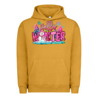 Pigment Peanut Butter hello winter pink snowman Urban Hoodie - MaliasSmallBusiness