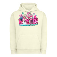 Pigment Pistachio hello winter pink snowman Urban Hoodie - MaliasSmallBusiness
