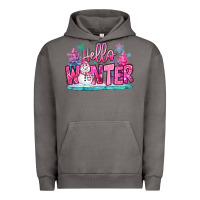 Pigment Tornado hello winter pink snowman Urban Hoodie - MaliasSmallBusiness