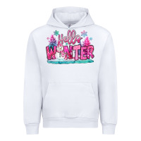 White hello winter pink snowman Urban Hoodie - MaliasSmallBusiness