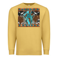 Antique Gold gemstone leopard cross Premium Sweatshirt - AdoDesignShop