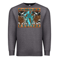 Charcoal Heather gemstone leopard cross Premium Sweatshirt - AdoDesignShop