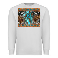 Dove Grey gemstone leopard cross Premium Sweatshirt - AdoDesignShop