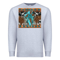 Heather Grey gemstone leopard cross Premium Sweatshirt - AdoDesignShop