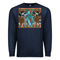 Navy gemstone leopard cross Premium Sweatshirt - AdoDesignShop