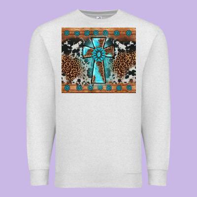 Gemstone Leopard Cross Premium Sweatshirt Designed By Adodesignshop