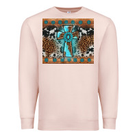 Pale Pink gemstone leopard cross Premium Sweatshirt - AdoDesignShop