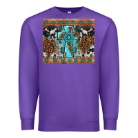 Purple gemstone leopard cross Premium Sweatshirt - AdoDesignShop