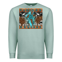 Seafoam gemstone leopard cross Premium Sweatshirt - AdoDesignShop