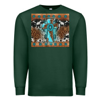 Sports Green gemstone leopard cross Premium Sweatshirt - AdoDesignShop