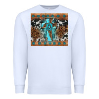 White gemstone leopard cross Premium Sweatshirt - AdoDesignShop