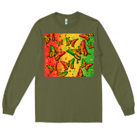 Army Green juneteenth butterfly Long Sleeve Tee - Zillion Design Studio