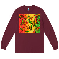 Burgundy juneteenth butterfly Long Sleeve Tee - Zillion Design Studio
