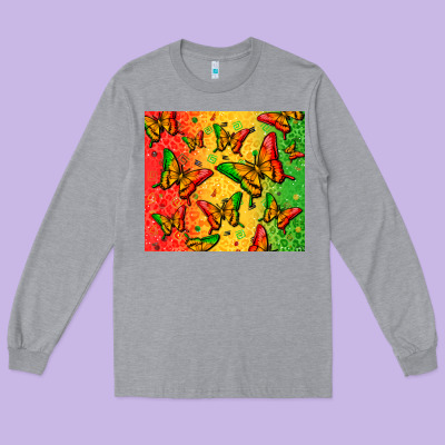 Juneteenth Butterfly Long Sleeve Tee Designed By Zillion Design Studio
