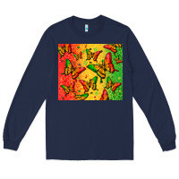 Navy juneteenth butterfly Long Sleeve Tee - Zillion Design Studio