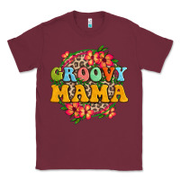 Burgundy groovy mama Classic Tee - Zillion Design Studio