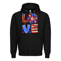 Black love america sunflower Zipper Hoodie - HRA Design Shop