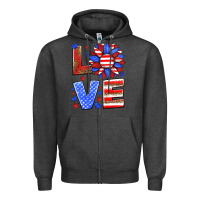 Charcoal Heather love america sunflower Zipper Hoodie - HRA Design Shop