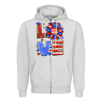 Dove Grey love america sunflower Zipper Hoodie - HRA Design Shop