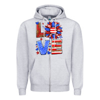 Heather Grey love america sunflower Zipper Hoodie - HRA Design Shop