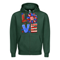 Sports Green love america sunflower Zipper Hoodie - HRA Design Shop