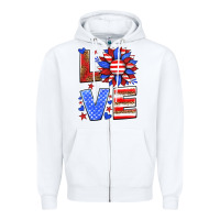 White love america sunflower Zipper Hoodie - HRA Design Shop