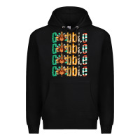 Black Gobble till you wobble Thanksgiving turkey Premium Hoodie - NancyCooperArtShop