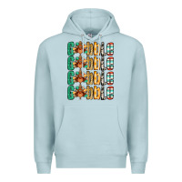 Blue Mist Gobble till you wobble Thanksgiving turkey Premium Hoodie - NancyCooperArtShop