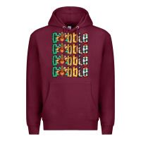 Burgundy Gobble till you wobble Thanksgiving turkey Premium Hoodie - NancyCooperArtShop
