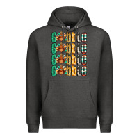Charcoal Heather Gobble till you wobble Thanksgiving turkey Premium Hoodie - NancyCooperArtShop