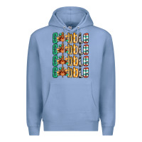 Colony Blue Gobble till you wobble Thanksgiving turkey Premium Hoodie - NancyCooperArtShop