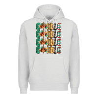 Dove Grey Gobble till you wobble Thanksgiving turkey Premium Hoodie - NancyCooperArtShop