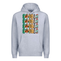 Heather Grey Gobble till you wobble Thanksgiving turkey Premium Hoodie - NancyCooperArtShop