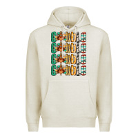 Oatmeal Heather Gobble till you wobble Thanksgiving turkey Premium Hoodie - NancyCooperArtShop