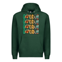 Sports Green Gobble till you wobble Thanksgiving turkey Premium Hoodie - NancyCooperArtShop