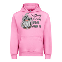 Fuchsia Pink im shorty mouthy deal with it gnome Urban Hoodie - MaliasSmallBusiness