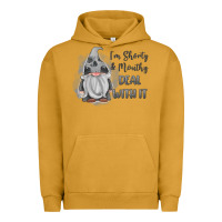 Pigment Peanut Butter im shorty mouthy deal with it gnome Urban Hoodie - MaliasSmallBusiness