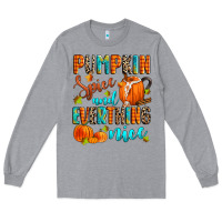 Heather Grey pumpkin spice and everthing nice Long Sleeve Tee - Zillion Design Studio