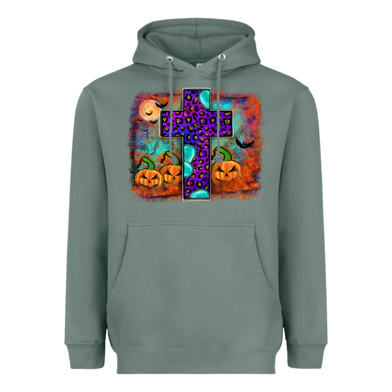Halloween Cross Heavyweight Hoodie by JahusDesignShop | Teevron